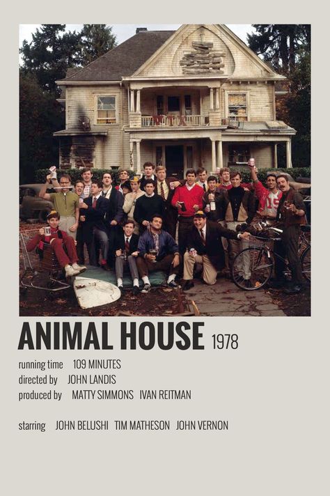 Animal House Movie Poster, Animal House Movie, Apex Twin, Movie Polaroids, House Movie, Minimalist Polaroid Poster, Toga Party, Film Recommendations, Film Journal