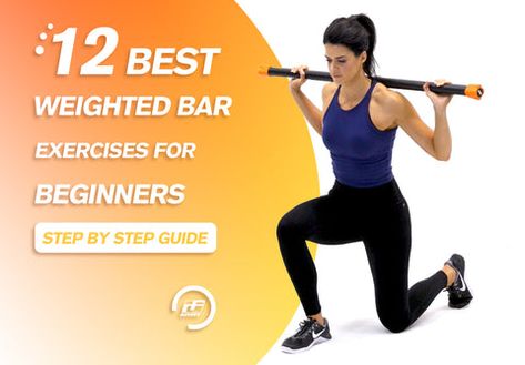 Exercises With Weighted Bar, Weighted Bar Exercises At Home, Weighted Bar Workout, Weighted Bar Exercises, Weight Bar Workout Woman, Bar Exercises For Women, Body Bar Exercises, Bar Workout At Home, Weight Bar Exercises