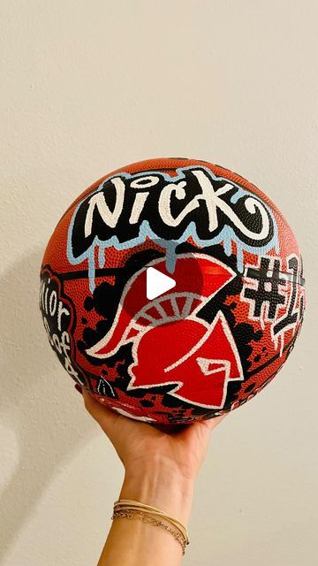 Murals, Calligraphy, Signs on Instagram: "This ball is currently sitting pretty at the coolest table at senior night 😉 ✨visit my linktree to customize yours ! More ideas in the highlights reel called balls #seniornight #basketballlove #highschoolbasketball #porterspartans #handpaintedbasketball" Painted Basketball Senior Night, How To Paint A Basketball, 8th Grade Basketball Night Gifts, 1000 Points Basketball Ideas, Painted Basketball, Basketball Senior Night Ideas, Senior Night Ideas, Signing Ideas, Basketball Painting