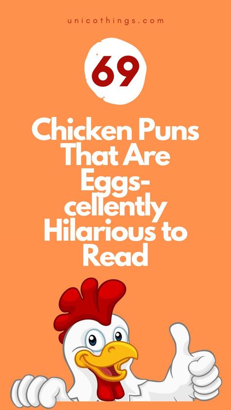 Feather your nest with laughter using these funny chicken puns that will make you cluck with delight. Chicken Puns, Chicken Quotes, Witty Comebacks, Funny Food Puns, Double Entendre, Funny Chicken, Food Puns, Cute Chickens, Best Chicken