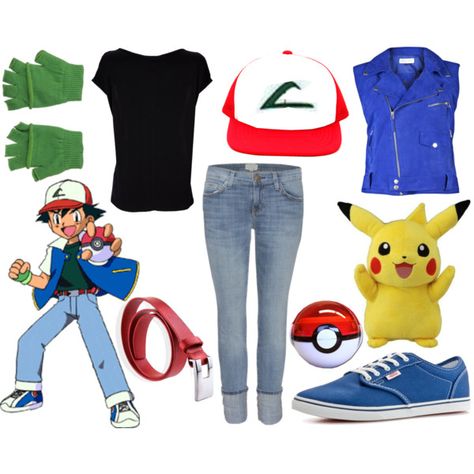 I've been looking at Pokememes all day.... Ash Cosplay Pokemon, Ash Pokemon Costume Women, Ash Catchem Costume, Ash Pokemon Costume, Team Rocket Costume, Ash Ketchum Costume, Ash Ketchum Cosplay, Ash Costume, Pikachu And Ash