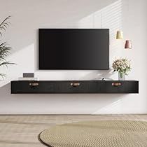 Wooden Media Console, Wall Mounted Media Console, Floating Tv Shelf, Wall Mounted Tv Cabinet, Tv Stand Set, Bedroom Gray, Shelf For Living Room, Modern Media Console, Tv Stand Designs