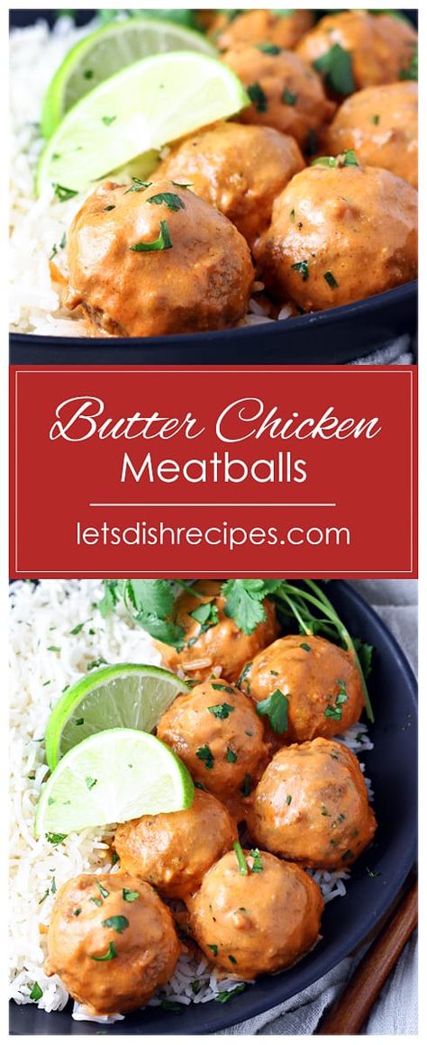 Butter Chicken Meatballs Ground Chicken Recipes Healthy Meatballs, Indian Meatball Recipes, Recipes With Chicken Meatballs Frozen, Chicken Meatball Sauce, Butter Chicken Meatballs, Chicken Meatball Recipe, Ground Turkey Meatballs, Butter Chicken Sauce, Meatball Dishes