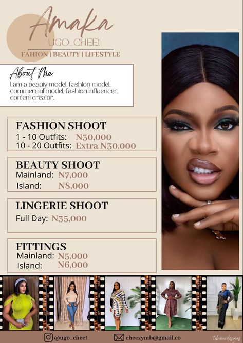 Rate Card Influencer, Rate Card Design, Photography Rates, Rate Card, Fashion Outfits Ideas, Lingerie Shoot, Social Media Marketing Content, Card Model, Beauty Shoot