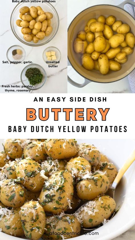 These buttery baby Dutch yellow potatoes  are the perfect side dish. These little gems offer a tasty and nutritious addition to any meal. Baby Dutch Yellow Potatoes Recipes Oven, Yellow Finn Potatoes Recipe, Easy New Potatoes Recipes, Peewee Dutch Yellow Potatoes, Yellow Idaho Potato Recipes, Petite Yellow Potato Recipe, Boiled Small Potatoes Recipe, Yellow Gold Potatoes Recipes, Fried Yellow Potatoes