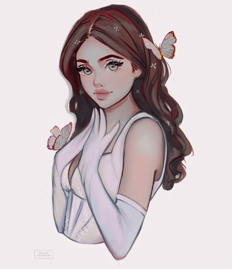 Sketch Creative, Graphic Painting, Fairy Drawings, Cartoon Girl Drawing, Painting Digital, Artist Drawing, Digital Art Anime, Dreamy Art, Cute Art Styles