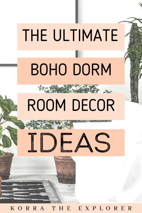 Boho Dorm Room Decor, Bohemian Dorm Rooms, Chic Dorm Room, Single Dorm Room, Dorm Room Items, Dorm Room Themes, Boho Dorm Decor, Bohemian Dorm, Dorm Room Decor Ideas