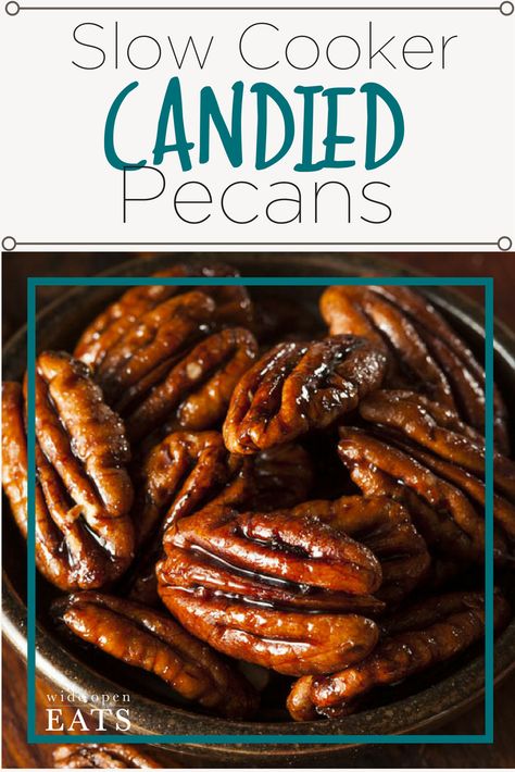 Candied Pecans In Crockpot, Candied Pecans For Sweet Potatoes, Roasted Candied Pecans, The Best Candied Pecans, Maple Glazed Pecans Recipe, Holiday Pecans Recipe, Coated Pecans Recipe, Candies Pecans Easy, Christmas Pecans Recipes