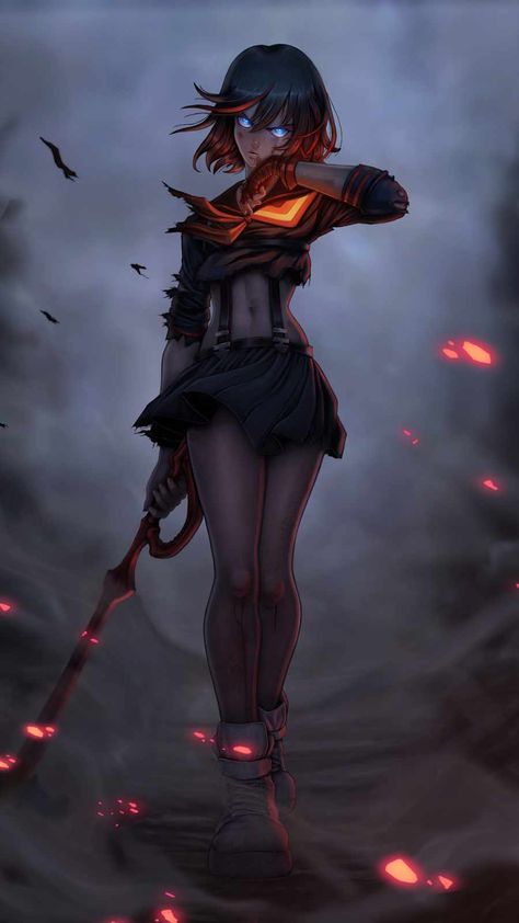 Ryuko Warrior Girl - IPhone Wallpapers : iPhone Wallpapers Iphone Wallpapers, An Anime, Anime Character, A Woman, Wallpapers, Iphone, Orange, Anime, Art