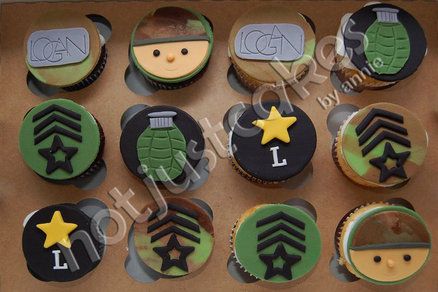 Military Cupcakes, Army Cupcakes, Camouflage Cupcakes, Army Cake, Army Birthday Parties, Military Cake, Army's Birthday, Army Party, For My Friend