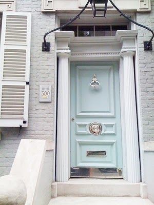 Breezy..................... Blue Front Door, Front Door Paint Colors, Paint Color Inspiration, Door Paint Colors, Painted Front Doors, Front Door Colors, Painted Brick, Blue Door, Beautiful Doors