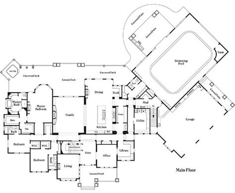 House Plans Indoor Pool, House With Indoor Pool Floor Plans, Floor Plan With Indoor Pool, Indoor Pool House Plans, Indoor Pool Floor Plans, House Plans With Indoor Pool, House With Indoor Pool, Pool Interior, Angled Garage