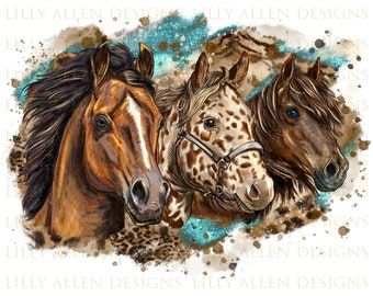 Horse Sublimation Designs, Western Png Free, Country Sublimation, Horse Clipart, Sublimation Earrings, Western Horses, 3 Horses, Sublimation Gifts, Horse Western