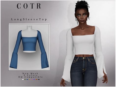 Sims 4mod, Sims Tops, Different Body Sizes, Sim4 Cc, Cc Clothing, Clothes Cc, Sims 4 Tsr, The Sims 4 Skin, Sims Clothes