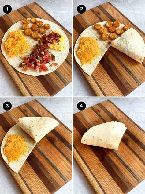 Breakfast Tortilla Hack Easy Breakfast Ideas Tortilla, Breakfast Corn Tortilla Recipes, Tortilla Breakfast Wrap, Easy Breakfast Wraps Tortillas, Breakfast Tortilla Hack, Tortilla Puff In Toaster, Recipe Using Tortillas, Crunchwrap Recipe, Pancake Syrup Recipe