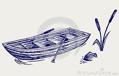 Wooden boat with paddles Boat Tattoo, Boat Cartoon, Boat Illustration, Boat Drawing, Weird Drawings, Nautical Tattoo, Paddle Boat, Doodle Style, Fence Paint