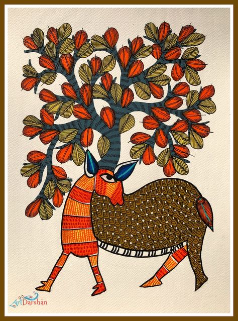 Kalamkari Art, Form Inspiration, Gond Art, Painting Indian, Traditional Folk Art, Applique Wall Hanging, Tree Story, Gond Painting, Kerala Mural Painting