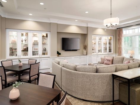 Sorority House Design | mysite Sorority House Interior, Sorority House Decor, Basement Tv Rooms, Sorority House, House Living Room, Piano Room, Entry Foyer, Formal Living Rooms, Formal Living