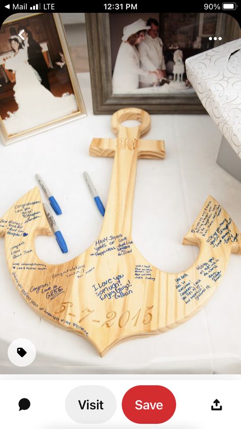 Pepper Photography, Fishing Themed Wedding, Wooden Anchor, Anchor Wedding, Fishing Wedding, Nautical Wedding Theme, Boat Wedding, Wedding Planning Book, Wedding Planner Book