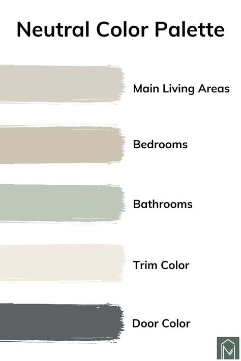 A Gorgeous Modern Neutral Color Palette For Your Home - Making Manzanita Neutral Wall Color Palette, Color Palette Outside House, Sw Loggia Color Palettes, Timeless Interior Paint Colors, Timeless Color Palette Home, Neutral Home Color Palette, Country Home Color Palette, Paint Pallets For Home Color Schemes, Neutral Warm Color Palette