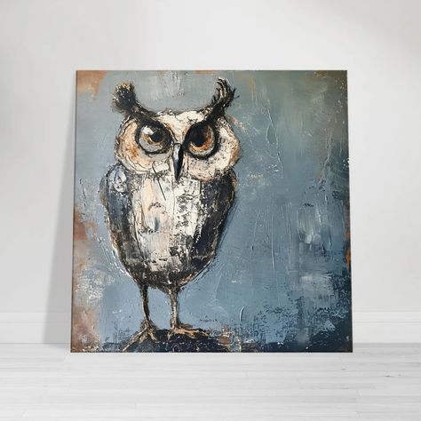 Stunning Owl Painting on Canvas, Bold Abstract Owl Artwork, Expressive Textured Wall Art, Home & Office Decor, Digital Download Available - Etsy Estonia Owl Artwork, Owl Painting, Textured Wall Art, Textured Wall, Estonia, Home Office Decor, Painting On Canvas, Wall Art Home, Art Home