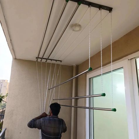 Cloth Drying Ideas, Clothes Drying Ideas, Cloth Drying Ideas Balcony, Balcony Clothes Drying, Laundry Ideas, Clothes Drying, Drying Clothes, Hangers, Balcony