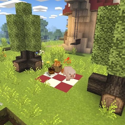 Minecraft Picnic Spot, Minecraft World, Picnic Spot, Minecraft, Golf Courses, Building