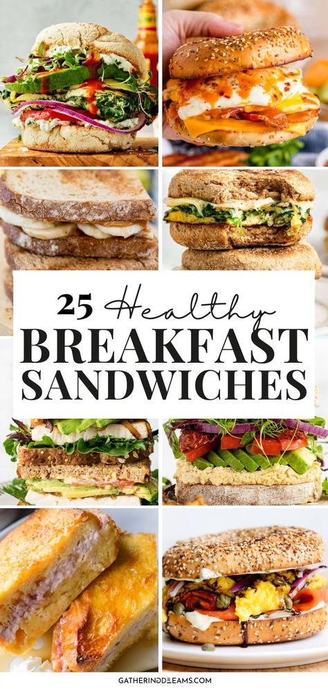 Healthy Breakfast Sandwiches, Breakfast Sandwich Ideas, Easy Breakfast Sandwich, Healthy Breakfast Sandwich, Bagel Breakfast Sandwich, Breakfast Sandwich Recipes, Sandwich Ideas, Breakfast Routine, Healthy Sandwiches