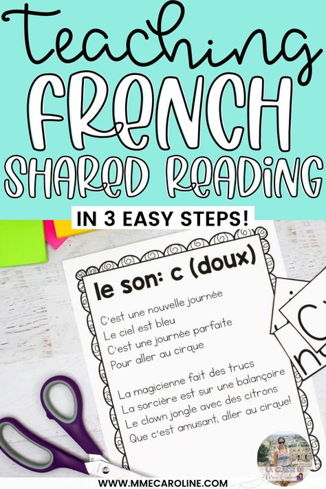 Teaching French shared reading may seem complicated, but it can actually be done in just 3 easy steps. I have even included a French freebie that can be used for shared reading! French Phonics Activities, French Reading Comprehension Worksheets Grade 3, Grade 4 French Immersion, French Decodable Texts, French Immersion Grade 1, French Immersion Kindergarten, Classroom Humor, Learning French For Kids, French Reading