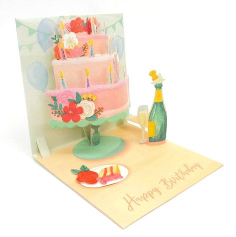 Happy Birthday Card Layered Cake 3D Pop Up Greeting Card Up With Paper 48641371714 | eBay Cake 3d, Pop Up Art, 3d Cake, Layered Cake, Paper Cake, Happy Birthday Card, Crafts Hacks, Hacks Diy, Pop Up Cards