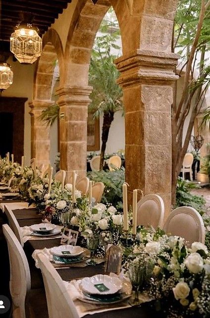 Latin Inspired Wedding, Elegant Mexican Wedding, Spanish Style Weddings, Spanish Style Wedding, Egyptian Wedding, Hacienda Wedding, Courtyard Wedding, Elegant Wedding Venues, Dream Wedding Decorations