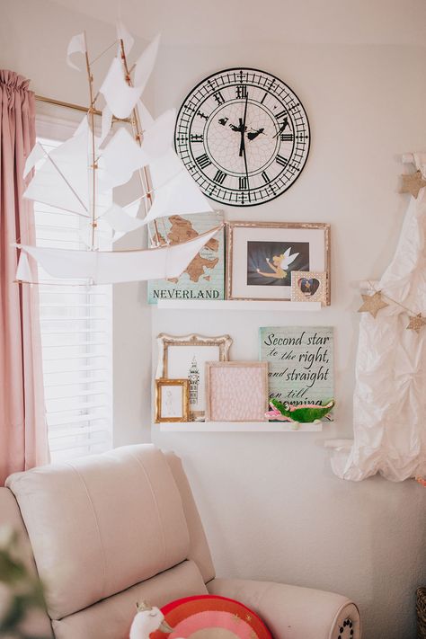 Everly's Nursery Reveal - Vandi Fair Peter Pan Room, Neverland Nursery, Peter Pan Nursery, Deco Disney, Casa Disney, Disney Room, Disney Rooms, Disney Nursery, Baby Nursery Ideas