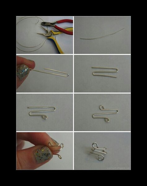 Ear Cuff! Just a paper clip and some needle nose pliers. Ear Cuff Tutorial, Ear Cuff Diy, Cincin Diy, Cuffs Diy, Simple Ear Cuff, Wire Ear Cuffs, Wire Jewelry Rings, Diy Jewelry Rings, Wire Jewelry Designs