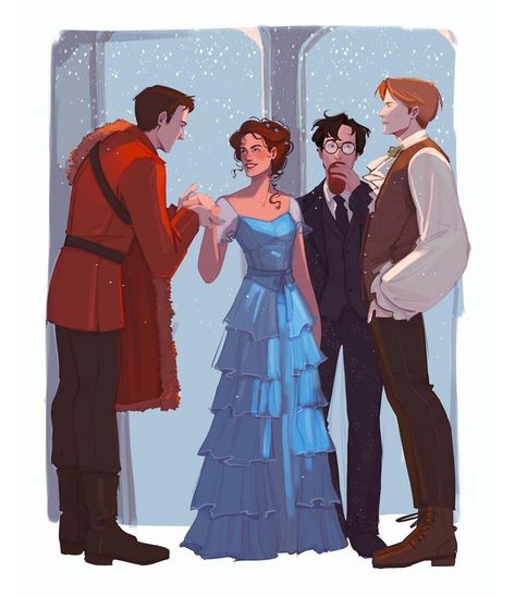 Ron in this art>>>>>>> Hermione Granger Fanart, Harry Potter Yule Ball, Scorpius And Rose, Inspiration Reference, Potter Fanart, Harry Potter Illustrations, Birthday Inspiration, Flipagram Instagram, Harry Potter Feels