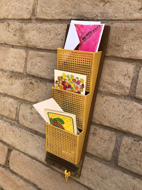 Mail Holder Wall, Mail Sorter, Bathroom Caddy, Look Office, Mail Holder, Storage Caddy, Home Office Accessories, Letter Holder, Vintage Lettering