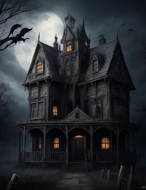 DreamShaper v7 Haunted house 2 Spooky House Aesthetic, Scary Victorian House, Slaughterhouse Haunted House, Haunted House Interior Illustration, Vampire House, Haunted House Figurine, Scary Houses, Creepy Houses, Haunted Dollhouse