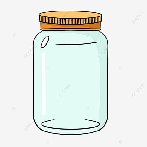 Water Bottle Clipart, Jars Of Happiness, Jar Aesthetic, Jar Illustration, Cartoon Water Bottle, Jar Clipart, Bottle Png, Jar Image, Cartoon Water