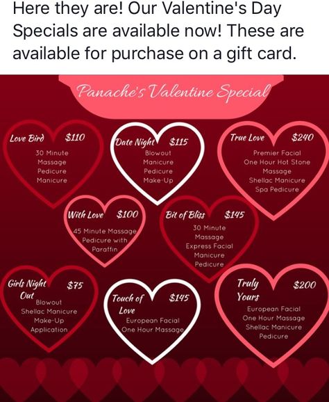 Valentine's Specials! Valentines Facial, Esthetician Ideas, Spa Specials, Basic Art, Tier 1, Hot Stones, Valentine Day Special, Valentine Special, Facial Massage