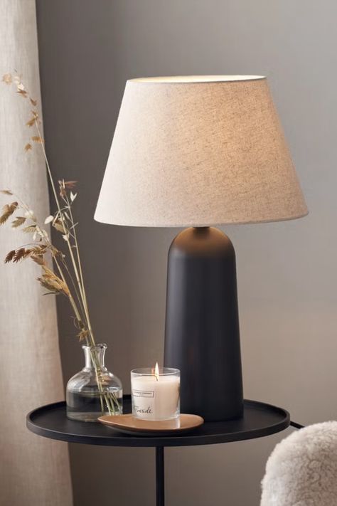 Ideal for modern schemes, the Holbrook table lamp will add just the right amount of ambience to your living space. We love the black ceramic base alongside a soft linen shade for a contrasting and contemporary look. Table Lamp Black, Decor Shopping, White Company, Chelsea Flower Show, Black Table Lamps, Lamp Black, Ceramic Base, The White Company, New Home Designs