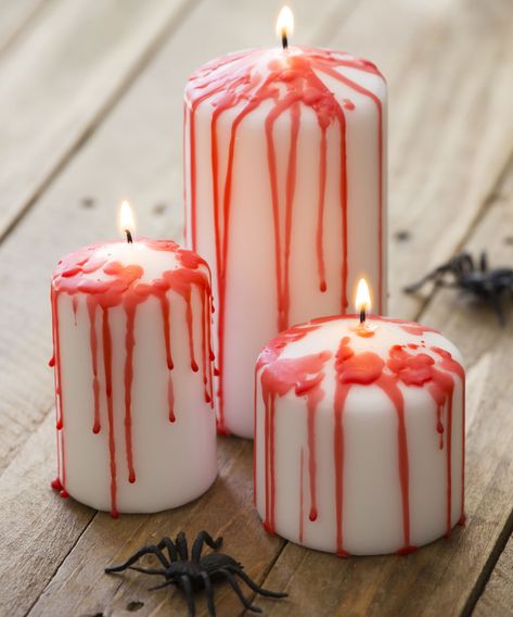 Halloween craft ideas to make your home look frighteningly good | Ideal Home Drawing Props, Hallowen Crafts, Halloween Candles Diy, Drip Candles, Halloween Craft Ideas, Clever Halloween, Easy Halloween Food, Dripping Candles, Halloween Craft