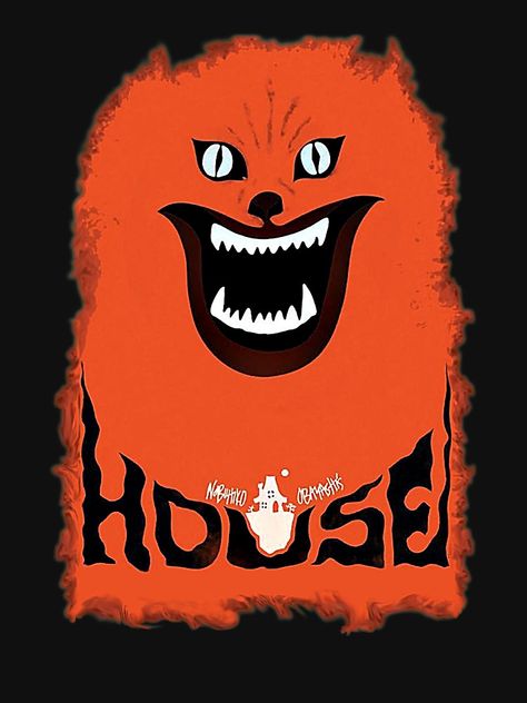 "House (hausu) - Logo" T-shirt by Adobim #Aff , #spon, #hausu, #House, #Logo, #Adobim History Of Graphic Design, Visual Research, The Stranger Movie, Japanese Graphic, Retro Horror, Horror Movie Posters, Halloween Illustration, Sam Smith, Alternative Movie Posters