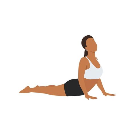 Bhujangasana Pose, Cobra Pose Yoga, Cobra Pose, Photos For Profile Picture, Flat Vector Illustration, Pose Yoga, Yoga Art, Flat Vector, Vector Art