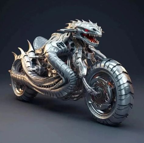 Fantasy Motorcycle, Monster Motorcycle, Monster Bike, Hover Bike, Steampunk Dragon, Motorcycle Ideas, Custom Motorcycles Bobber, Futuristic Cars Design, Dnd Items