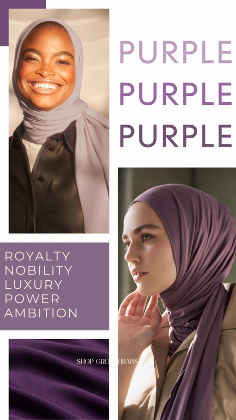 Color Theory, Figuring Out Our Skin Tone and Choosing Hijabs That Help Us Look & Feel Good Purple Hijab, Green Hijab, Latest Hijab Styles, Blue Hijab, Pink Hijab, Hijab Colors, Neutral Skin Tone, Hijab Quotes, Different Skin Tones