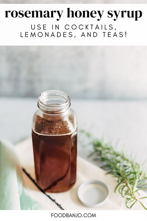 Rosemary Honey Simple Syrup, Rosemary Syrup Recipe, Tea Simple Syrup, Diy Simple Syrup, Simple Syrups, Thyme Simple Syrup, Rosemary Syrup, Honey Simple Syrup, Rosemary Simple Syrup