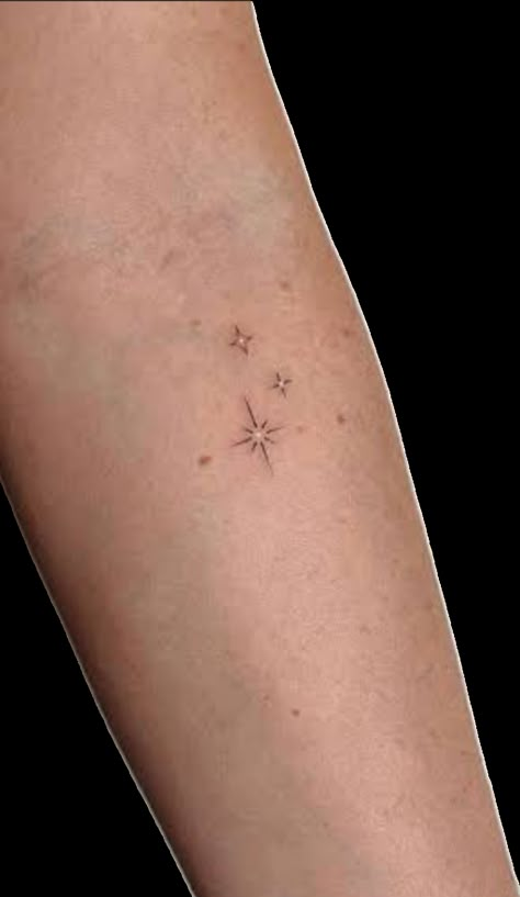 Gold Star Tattoo, Glimmer Tattoo, Stars Wrist Tattoo, Inner Elbow Tattoos, Sparkle Tattoo, Meaning Tattoos, Elbow Tattoos, Star Tattoo, Side Tattoos