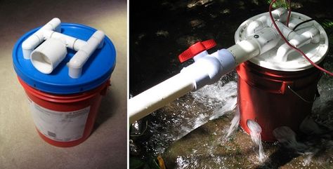 How To Build A 5 Gallon Bucket Hydroelectric Generator... | http://www.ecosnippets.com/alternative-energy/5-gallon-bucket-hydroelectric-generator/ Hydroelectric Generator, Hydroelectric Power, Apocalypse Survival, Hydro Electric, Homestead Survival, Diy Solar, Emergency Prepping, Wind Power, Free Energy