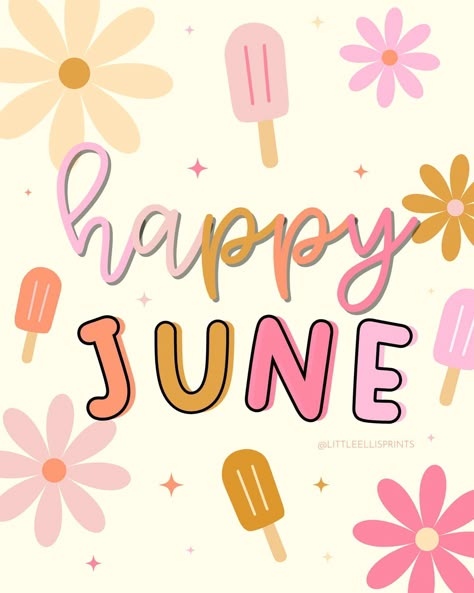 Happy June! 🩷 New month, fresh start 🙌🏼 #happyjune #hellojune #doodles #digitalart #happyart #summer #summervibes #june #hijune… | Instagram Monthly Playlist Covers, Months Wallpaper, Monthly Playlist, Background Classroom, June Quotes, Classroom Charts, Happy June, Hello June, Morning Status