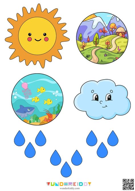 Water Cycle Craft, Water Cycle Model, Water Cycle Project, Water Cycle Activities, Water Cycle Worksheet, Cycle Drawing, Paper Craft Work, Preschool Fine Motor Activities, Bee Coloring Pages