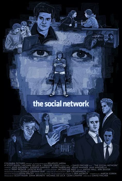 The Social Network（2010） Social Network Movie Poster, The Social Network Wallpaper, The Social Network Poster, Social Network Movie, Harvard Dorm, Film Wallpaper, Poster Social Media, Movies Images, Hollywood Poster